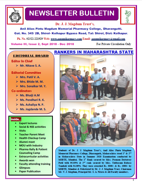 News Bulletin Sep-Dec 2018 VOL III ISSUE II