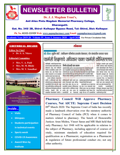 News Bulletin  Jan 2019-April  2020 Volume IV Issue III