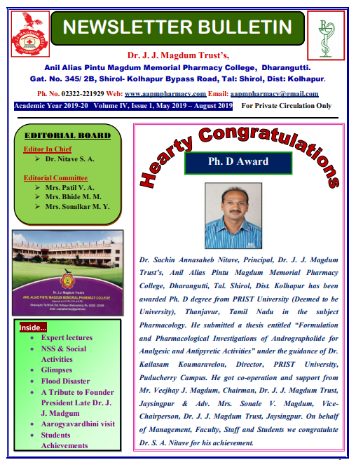 News Bulletin Bulletin May-Aug 2019 Volume IV Issue I